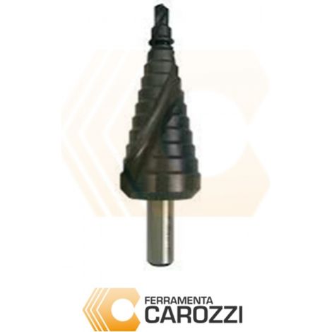 Utensile conico a gradino con taglienti elicoidali ad altissimo rendimento - 4-12 x 9