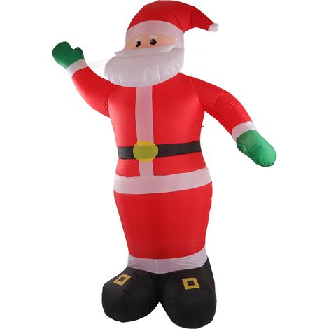 Sapin Gonflable Noël Père Noël Imperméable LED Intégrée Décor Extérieur Jardin avec Mains Vertes 100-240V Prise UE (1/5)