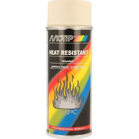 Bombe de peinture aérosol haute température 400ml – Couleur beige RAL 1013 – Finition durable pour surfaces exposées à la chaleur – Motip - Ral1013