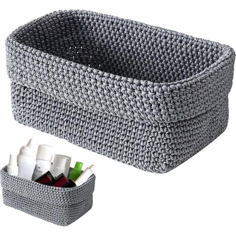 Hand-woven storage baskets – small natural organizer basket for drawers, bathroom, towels and cosmetics