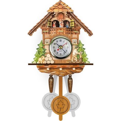 Kuckucksuhr im nordischen Retro-Stil – Wanduhr aus Holz, inspiriert von klassischen deutschen Wäldern (1/5)