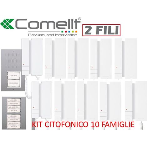 kit citofono dieci famiglie comelit 2 fili kca2061 10 famiglie citofoni 2738wa