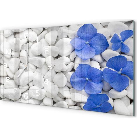 Horloge Murale Panoramique en Verre 60x30 cm Décorative Moderne Salon Cuisine Hortensia (1/5)