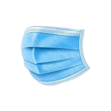 Einwegmaske, 3-lagiges Design, atmungsaktives Material, Blau-200PCS (1/2)