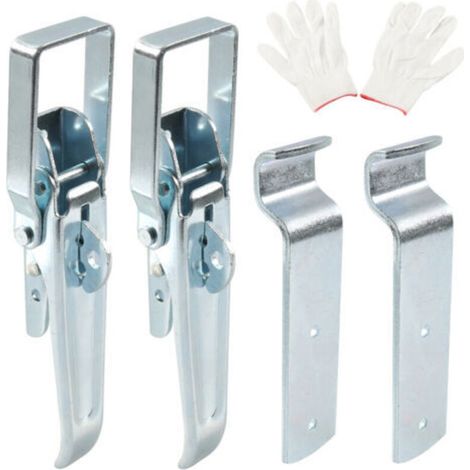 Lot de 2 fermetures excentriques avec Gants (210 mm), grande fermeture à cliquet pour voiture/remorque/benne basculante, fermeture de paroi de bord, fermeture de remorque, galvanisée