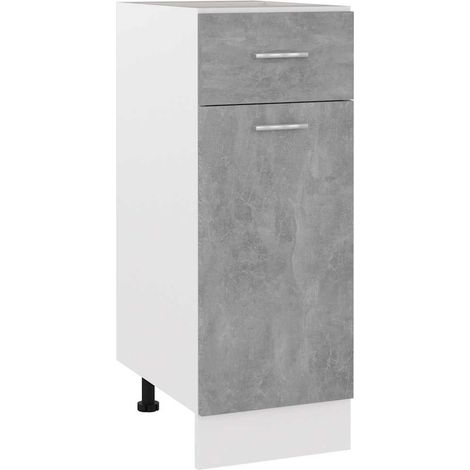 Mueble bajo con cajón Lyon de gris hormigón 30x46x81,5 cm vidaXL