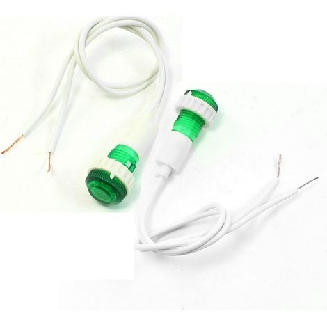 sourcingmap 2 PCS Voyant Lumineux Vert AC 220V avec Câble de 19,5 cm pour Chauffe-Eau (1/2)