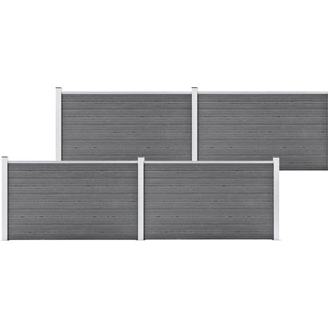 Clôture de jardin WPC 699x106 cm Gris (1/5)