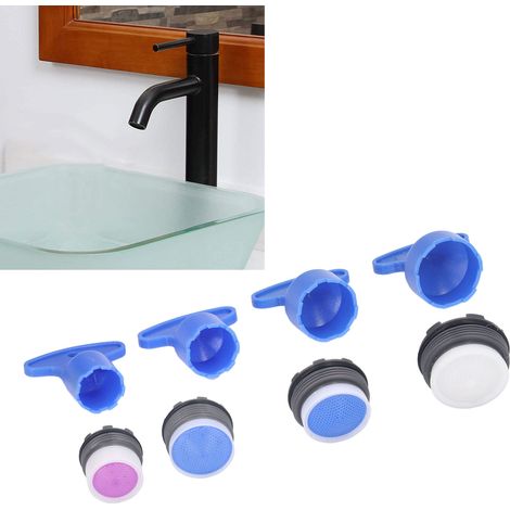 Set mit 8 Wasserhahn-Luftsprudlern inklusive Befestigungsschlüssel, zum Einstecken, zum Austauschen von Wasserhähnen, geeignet für Bad oder Küche. (1/5)