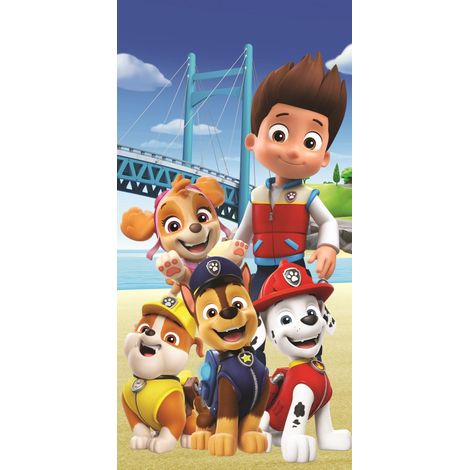 Pat'Patrouille - Serviette de plage en coton "Pont"- Multicolore - 70 x 140 cm - Livraison gratuite