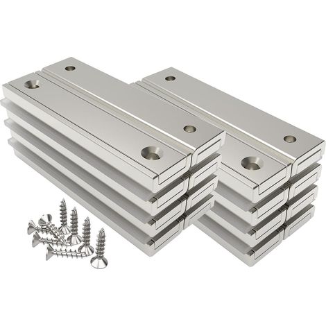Lot de 16 aimants rectangulaires de 30 kg de force 60 x 13,5 x 5 mm (1/5)