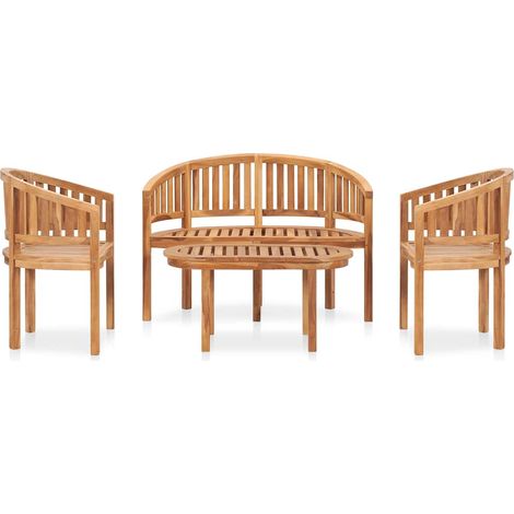 Maison Exclusive - 4-tlg. Garten-Lounge-Set Massivholz Teak (1/5)