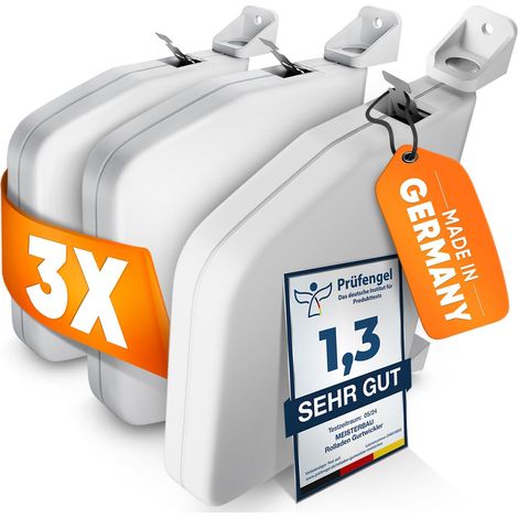 Enrouleur de volet roulant mural [sans sangle] - Lot de 3 enrouleurs de volet roulant dépliables pour bande de volet roulant de 14 mm - Pivotant à 180° avec (1/5)