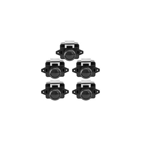 Noir 5 Pièces Serrures de Camping Car, Bouton Poussoir en Métal Serrure de Porte Serrures de Meuble Serrure à Bouton Fixation de Porte pour Camping Car Caravane Yacht, (1/4)