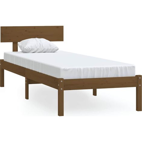 Maison Exclusive - Giroletto senza Materasso Ambrato Single in Legno Massello (1/5)