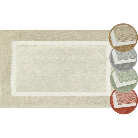 Tapis de Bain antidérapant - Doux et Moelleux - Tapis de Douche pour Salle de Bain - Antidérapant - Lavable - 60 x 100 cm - Beige (1/5)