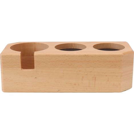 Support de tassage en bois de hêtre avec tapis antidérapant pour accessoires de bar à café L (1/5)
