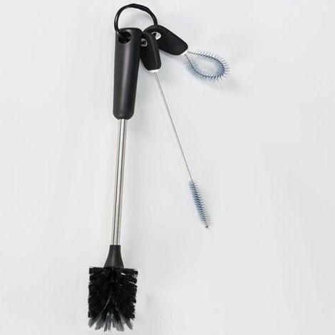 Goupillon Bouteille - Manche 38 cm - Poils Nylon Dur et Souple - Pour Nettoyage Récipients Verre ou Plastique - Lot de 2 (1/4)
