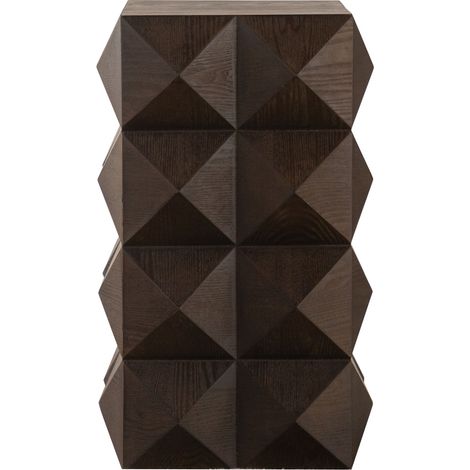 TABLE Vintage Retro Elégante Artisanale Bois Massif MDF Marron 37.00x37.00x60.00 (1/4)