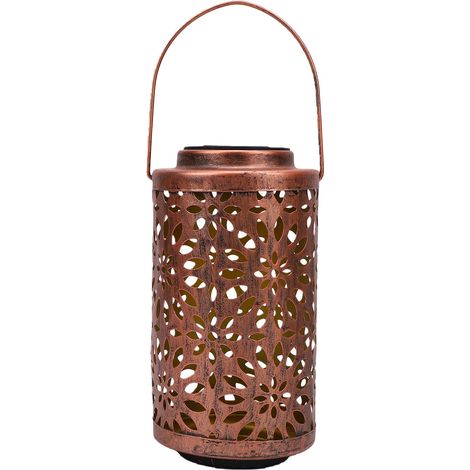 Lampe à projection solaire à griffes creuses, lanterne en fer forgé avec poignée, idéale pour jardin, terrasse ou allée. (1/5)