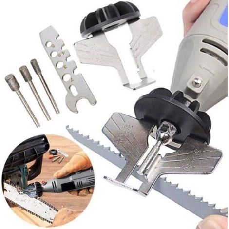 Affûteuse de tronçonneuse - Kit d'affûtage de tronçonneuse, affûteuse électrique, affûteuse dentelée, kit d'accessoires de polissage, perceuse à chaîne (1/5)