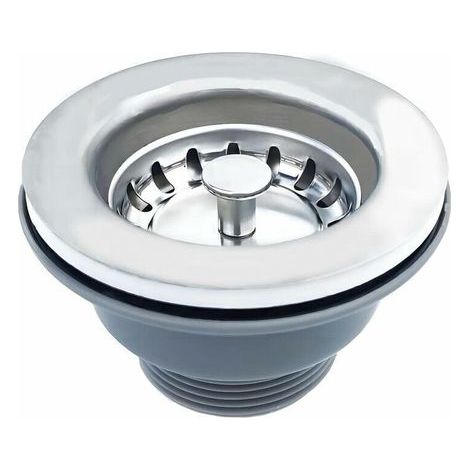 Bonde D'évier sans Trop Plein Panier Inox ø 85 mm 1½", Acier Inoxydable + ABS, Bonde + Panier (1/5)