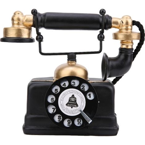 Téléphone Rétro Vintage avec Fil pour Décoration de Bureau ou Maison Ancienne (1/5)