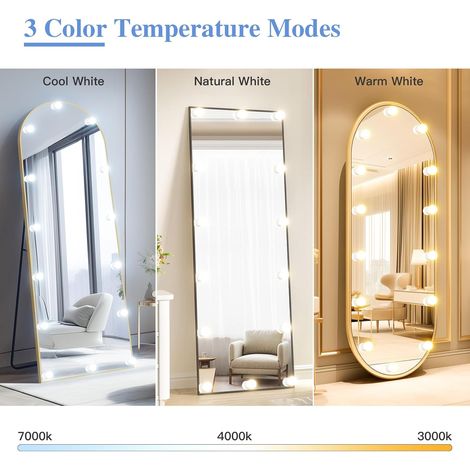 Hollywood Vanity Light con 14 lampadine, lampada da tavolo da toeletta, luce per trucco USB dimmerabile con 3 colori (specchio non incluso e adattatore) (1/4)