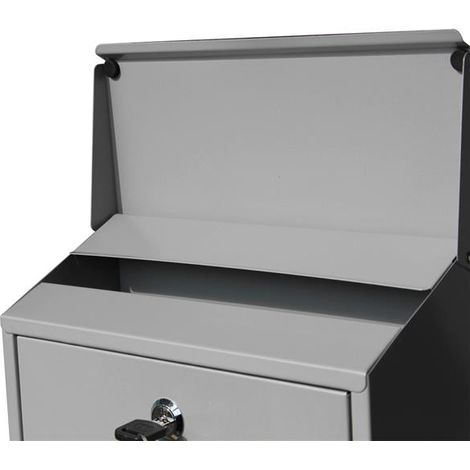 Lockable Outdoor Galvanized Mailbox Letter Box Silver (1/5)