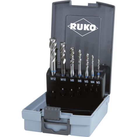 Jeu de tarauds machine RUKO 7 pièces Forme C HSS dans cassette plastique - 245058RO (1/5)