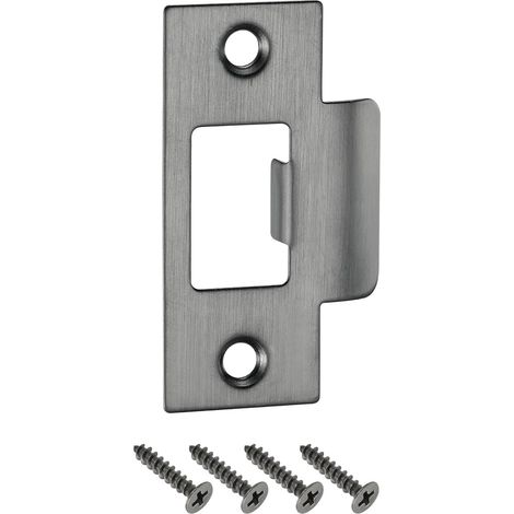 Plaque de Gâche de Porte Plate Type T 70x40mm Gris Foncé (1/5)