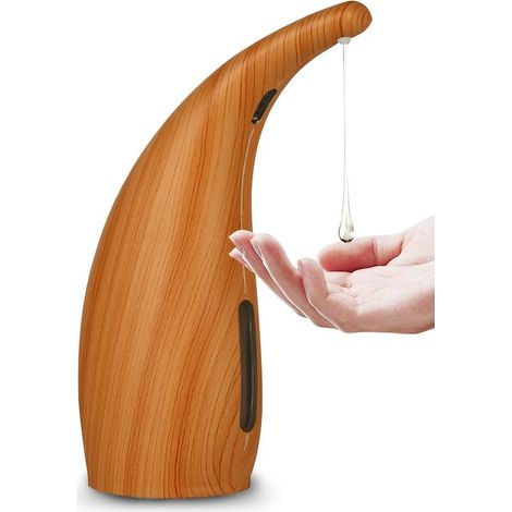 Automatic soap dispenser 300ml, infrared touchless soap dispenser, disinfectant dispenser (1 piece, light wood grain) (1/5)