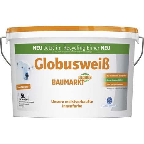 Globusweiß Wandfarbe weiß matt 5L Innen
