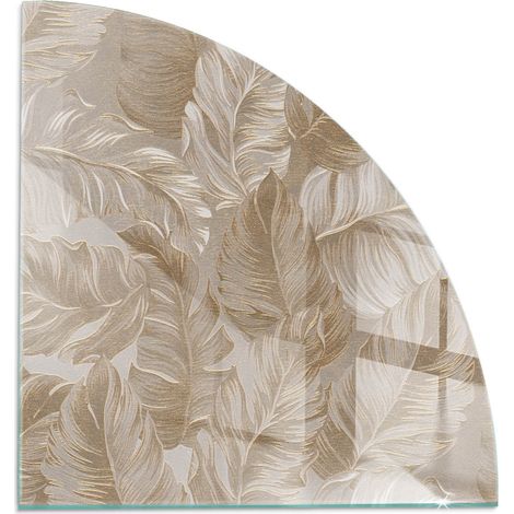 Plaque de cheminée en verre trempé protection du sol contre les étincelles Feuilles en motifs subtils 1/4 100x100 cm (1/5)