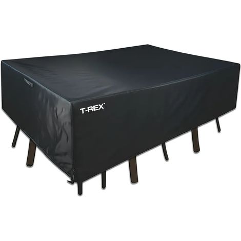 Copertura Tavolo e Sedie 180x270x90 cm Poliestere Nero Impermeabile (1/3)