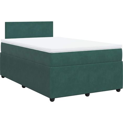 Sommier à lattes de lit avec matelas vert foncé 120x190 cm vidaXL (1/5)