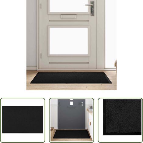 Tapis anti-fatigue -  Tapis de porte Noir 60 x 40 x 1.2 cm Tissu en teddy (1/5)