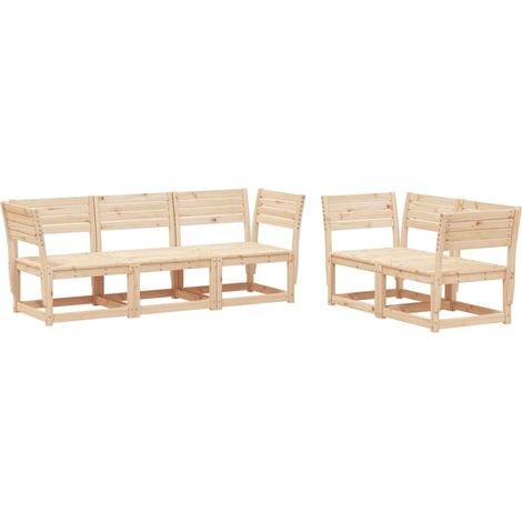 Maison Exclusive - 5-tlg. Garten-Sofagarnitur Massivholz Kiefer