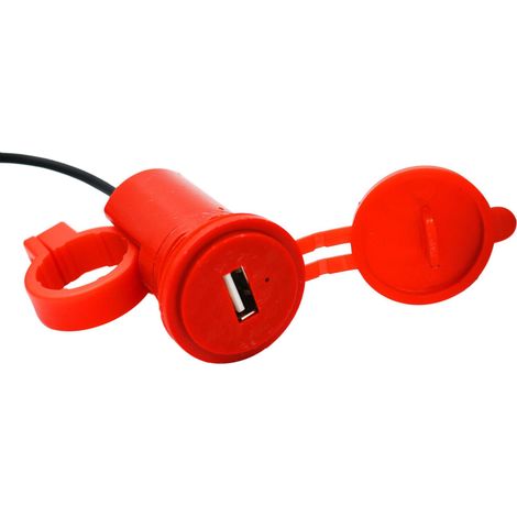 Motorcycle accessory modification: Additional USB charger with watch, 12V rearview mirror mount, water-resistant mobile phone charger, 1.5A. (1/3)