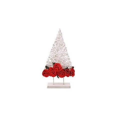 Albero vimini Decoraz. Rose rosse (kit da 3)