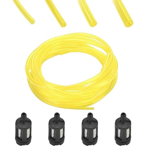4PCS Durite Essence Tondeuse 1.22m - Durite Essence Debroussailleuse Tuyau Durite d'Essence Trononneuse 4 Tailles Tuyau Carburateur Tondeuse avec Carburant pour Tondeuse à Gazon (1/5)