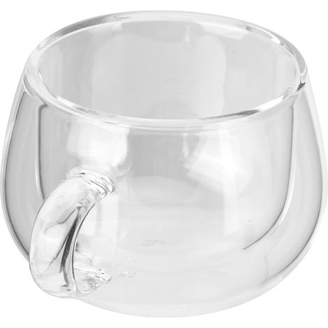 Tasse à café en verre double paroi 150ml avec anse, transparente, idéale cuisine et maison, cadeau anniversaire (1/5)