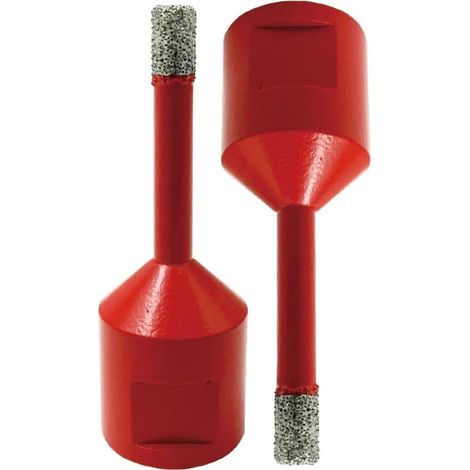 Foret diamanté 6 mm (1/4 po) - 2 pièces, foret diamanté brasé sous vide avec filetage 5/8-11, scie cloche diamantée pour porcelaine, céramique, granit, brique, marbre (standard 6 mm)