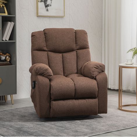 Sillón elevador eléctrico 58 W marrón de acero y poliéster con reposapiés - CHICFURN (1/5)