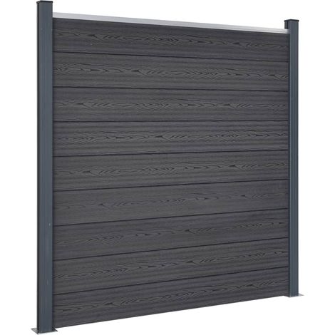 Maison Exclusive - Zaunelement-Set Grau 526x186 cm WPC