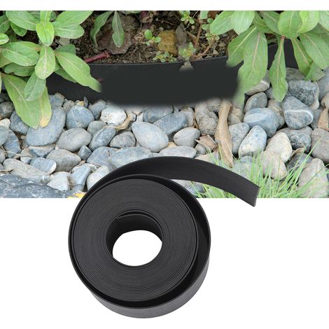 Ruban isolant plat noir en PE pour gazon et pierres, utilisé pour séparer les barrières d'eau, 10 mètres par rouleau. (1/5)