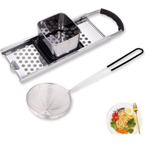2 Stück Spätzle-Raps auf Edelstahl, Spätzle-Maschine, Spätzle-Presse, Spätzle-Rabote, Spätzle-Tranche auf rostfreiem Edelstahl mit Glissière auf Pastete, für Spaghetti, Boulettes, P (1/5)