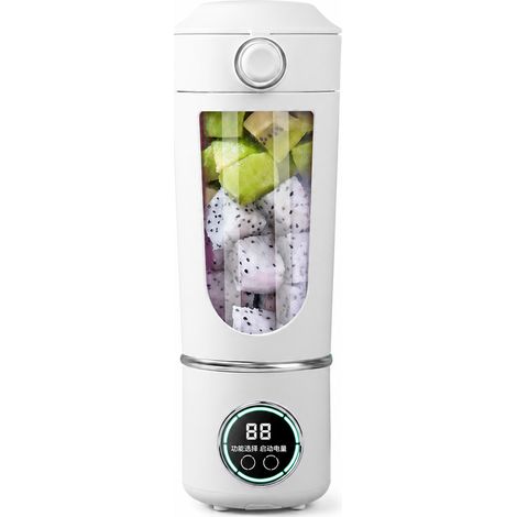 Blender Portable Rechargeable 700 ml Blanc, 7,4 V, 12 Lames, Gobelet pour Jus et Smoothies (1/5)