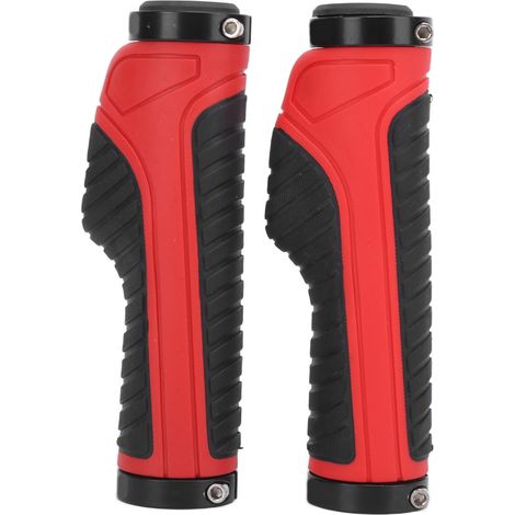 Ergonomische, rutschfeste und feststellbare Fahrradgriffe für komfortables, professionelles Mountainbiken (Schwarz/Rot) (1/5)