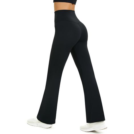 Glacspyg Yoga Pants Ladies Flare Leggings High Waist Abdominal Control Workout Fitness Jogging Trousers (1/5)